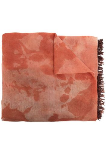 Faliero Sarti abstract-pattern virgin-wool scarf - Orange