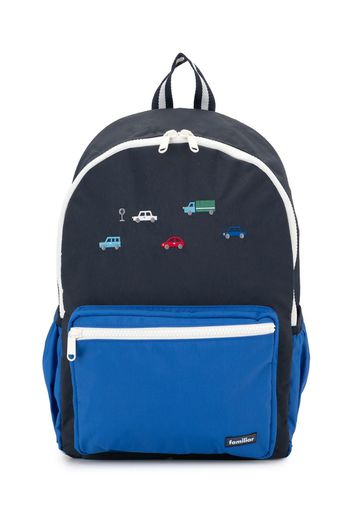 embroidered cars backpack