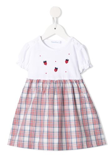 checked panel cotton dress