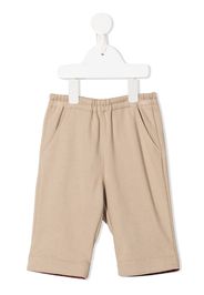 Familiar elasticated straight-leg trousers - Brown