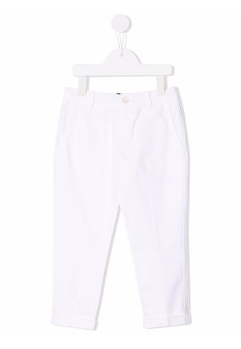 Fay Kids straight leg cotton trousers - White