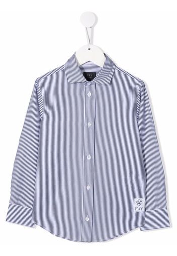 Fay Kids stripe-print shirt - White