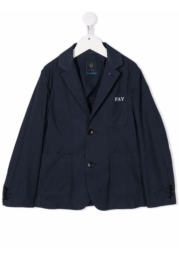 Fay Kids single-breasted cotton blazer - Blue