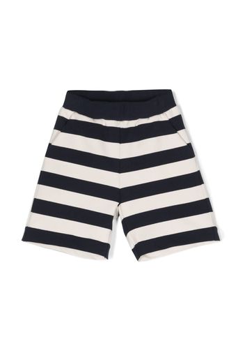 Fay Kids embroidered-logo striped shorts - White