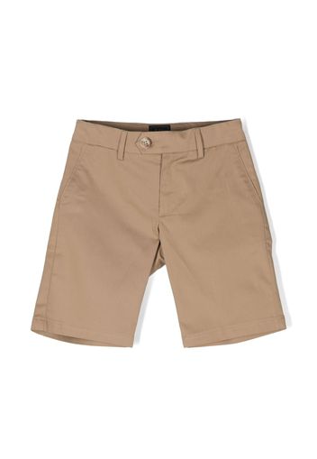 Fay Kids embroidered-logo cotton-blend shorts - Neutrals