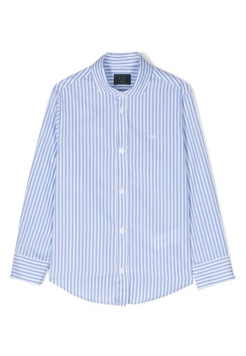 Fay Kids stripe-pattern long-sleeve shirt - Blue