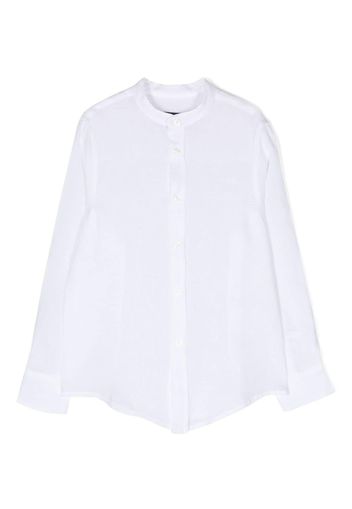 Fay Kids embroidered-logo band-collar shirt - White