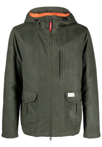 Fay logo-patch hooded jacket - Green