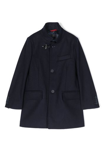 Fay Kids hook-detail single-breasted coat - Blue