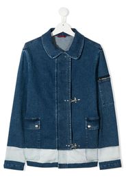 TEEN concealed fastening denim jacket