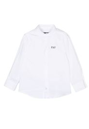 Fay Kids long sleeve logo print shirt - White