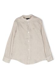 Fay Kids striped collarless shirt - Neutrals