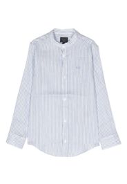 Fay Kids striped collarless shirt - Blue