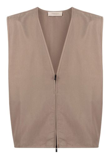 FEAR OF GOD ESSENTIALS V-neck zipped-up gilet - Brown