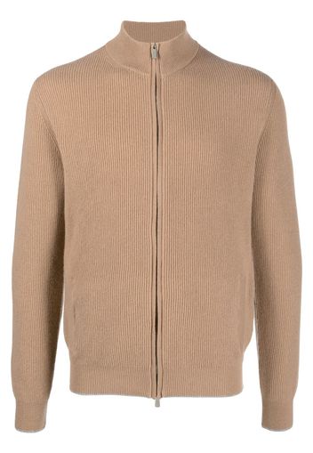 Fedeli ribbed-knit cashmere cardigan - Brown