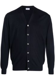 Fedeli V-neck virgin-wool cardigan - Blue