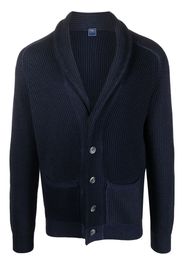 Fedeli shawl-collar ribbed cardigan - Blue