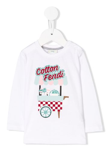 Fendi Kids long sleeve T-shirt White