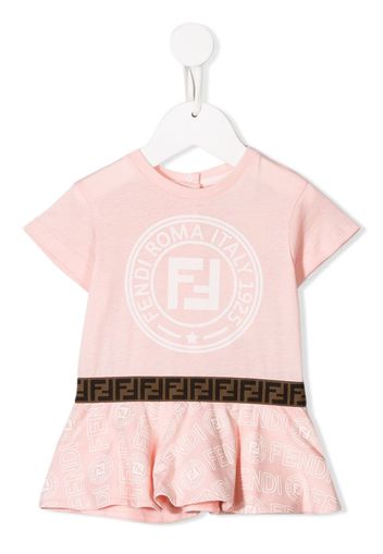 Fendi Kids logo print T-shirt dress - Pink