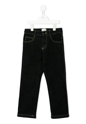 Fendi Kids logo-print straight-leg jeans - Blue