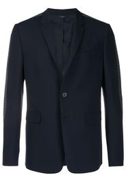 Fendi logo trim slim blazer - Blue