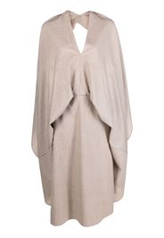 FENDI cut-out draped wool dress - Neutrals