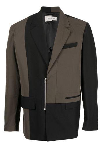 Feng Chen Wang two-tone notched-lapels blazer - Black