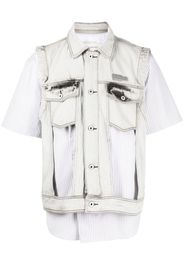 Feng Chen Wang cut-out detail denim vest - Multicolour