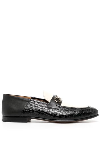 Ferragamo crocodile-embossed horsebit loafers - Black