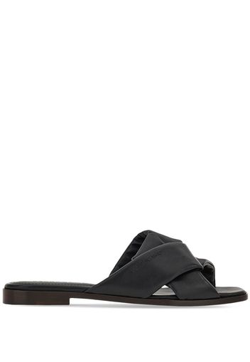 Ferragamo knot-detail leather slides - Black