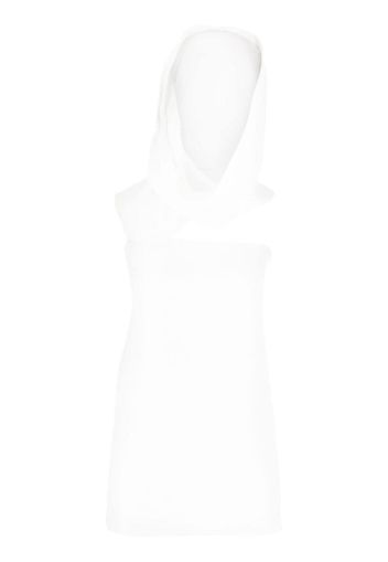 Ferragamo hooded one-shoulder mini dress - White