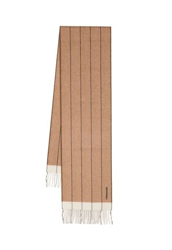 Ferragamo striped wool-cashmere scarf - Brown