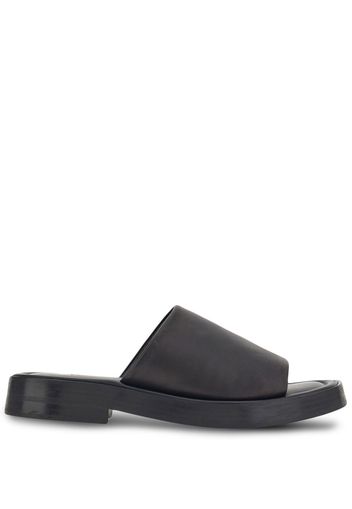 Ferragamo crossover-strap leather slides - Black