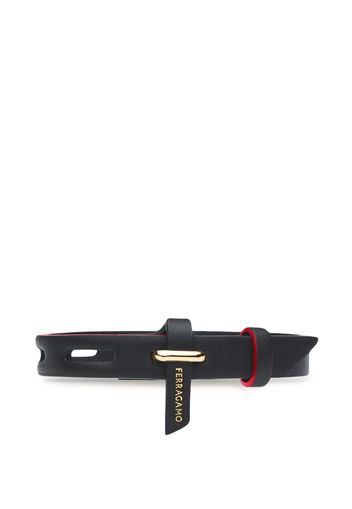 Ferragamo eyelet-detail leather bracelet - Black