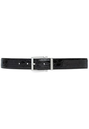 Ferragamo crocodile-embossed leather belt - Black