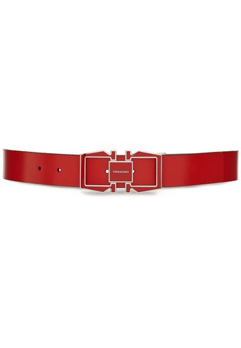 Ferragamo enamel-detail logo-buckle belt - Red