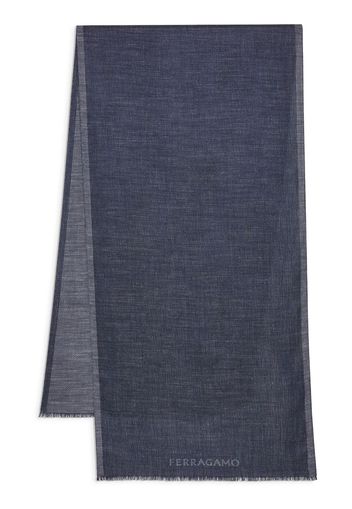 Ferragamo cashmere-blend jacquard scarf - Blue