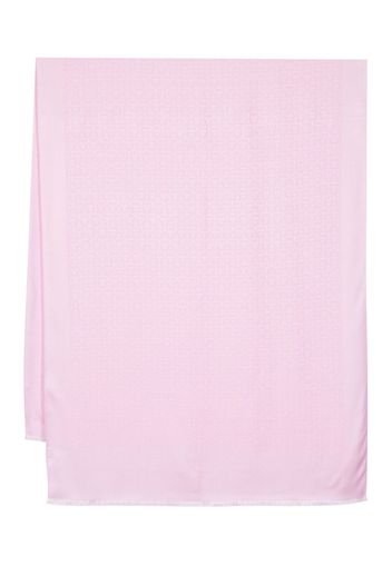 Ferragamo monogram-jacquard fringed scarf - Pink