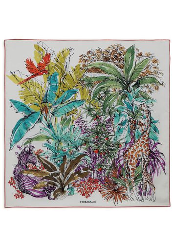 Ferragamo Jungle-print silk foulard scarf - Multicolour