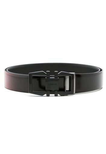 Ferragamo logo-plaque leather belt - Black