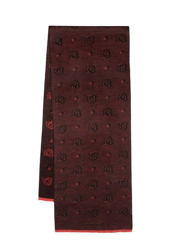 Ferragamo patterned-jacquard silk scarf - Red