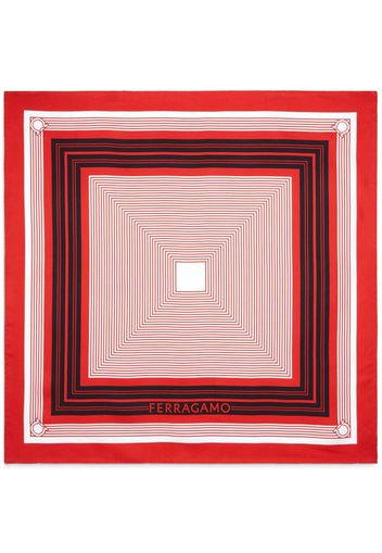 Ferragamo geometric-print silk scarf - Red