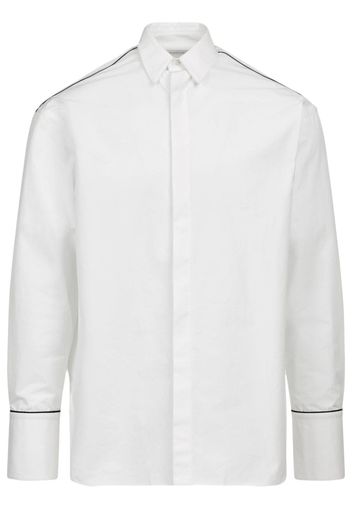 Ferragamo contrast-trim cotton shirt - White