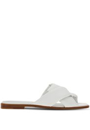 Ferragamo knot-detail leather slides - White