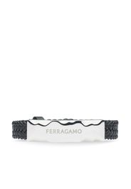 Ferragamo logo-engraved leather bracelet - Black