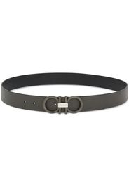 Ferragamo Gancini-buckle leather belt - Grey