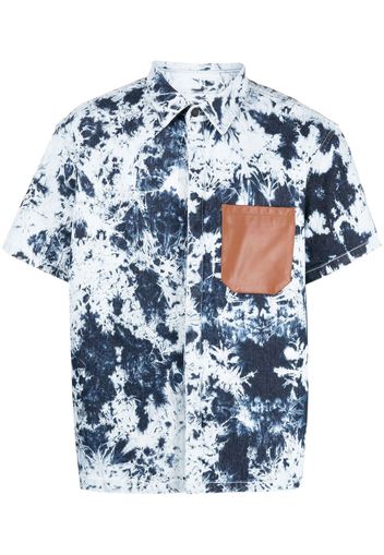 Ferrari tie-dye patterned shirt - Blue