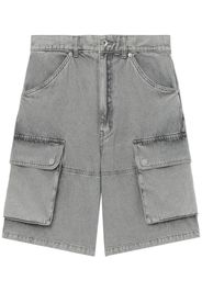 FIVE CM wide-leg cargo denim shorts - Grey