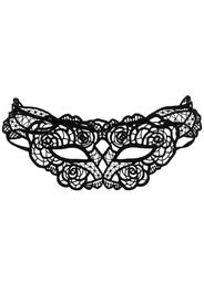 Fleur Du Mal rose-embroidered eye mask - Black