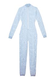 Fleur Du Mal butterfly-jacquard zip-fastening jumpsuit - Blue